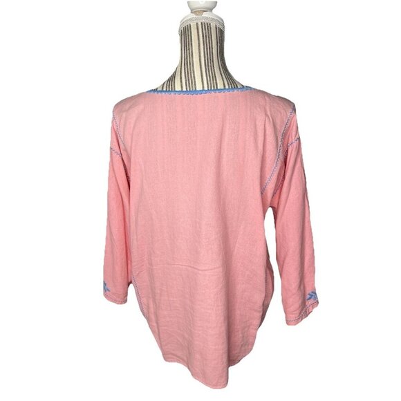 Vintage HAND EMBROIDERED Oaxaca Guatemalan Tunic Top MD Festival - Picture 2 of 4